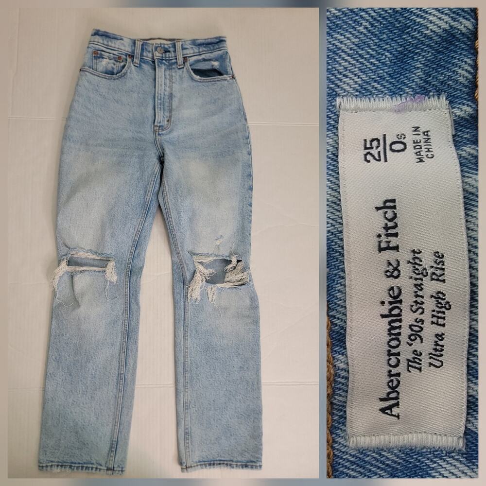 Abercrombie & Fitch Jeans Womens Sz 25/0S The 90s Straight Ultra High Rise